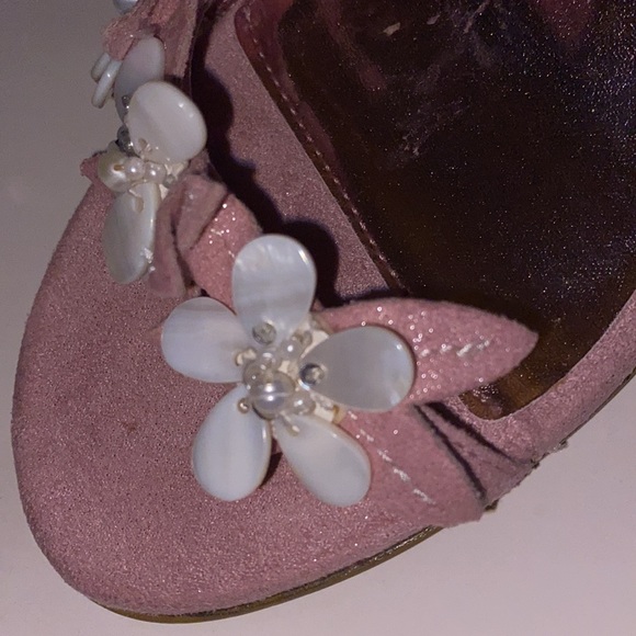 Kathy Van Zeeland | floral high heels pink glitter - Picture 9 of 11